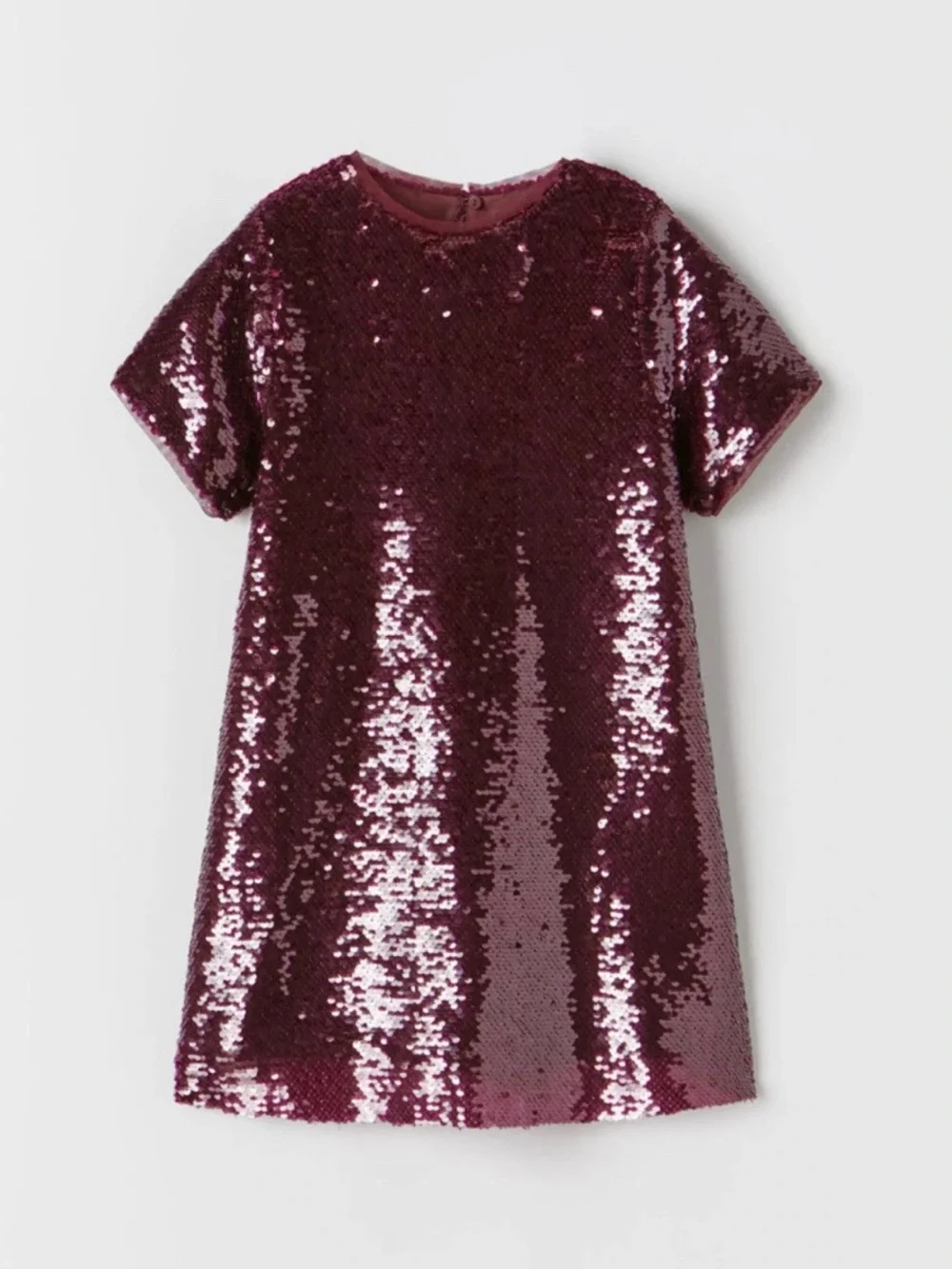 New ZARA Burgundy Sequin Shift Dress